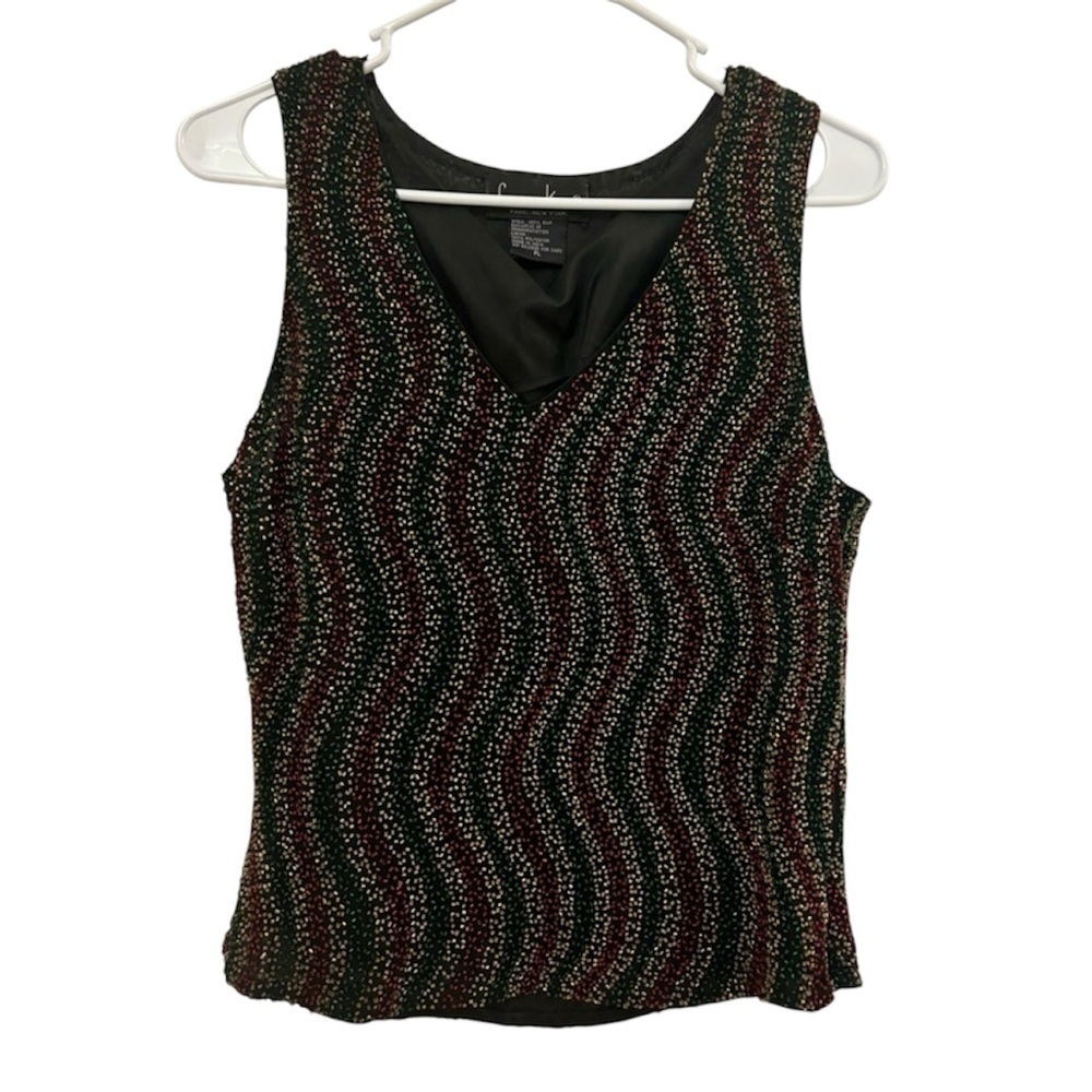 Laurence Kazar Beaded Silk Top